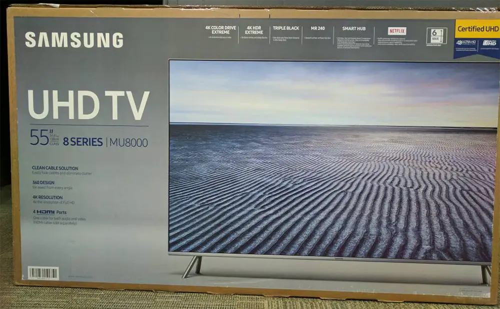 SAMSUNG UN55MU8000 box