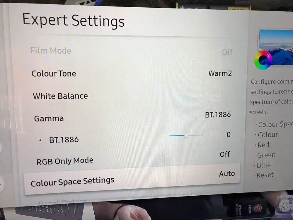 SAMSUNG Q9FN settings