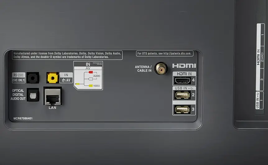 LG C8 OLED connections