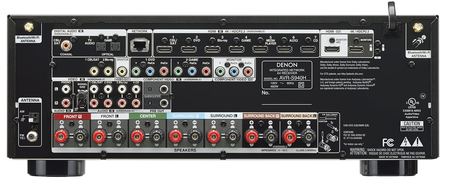 Denon AVR-S940H connection ports