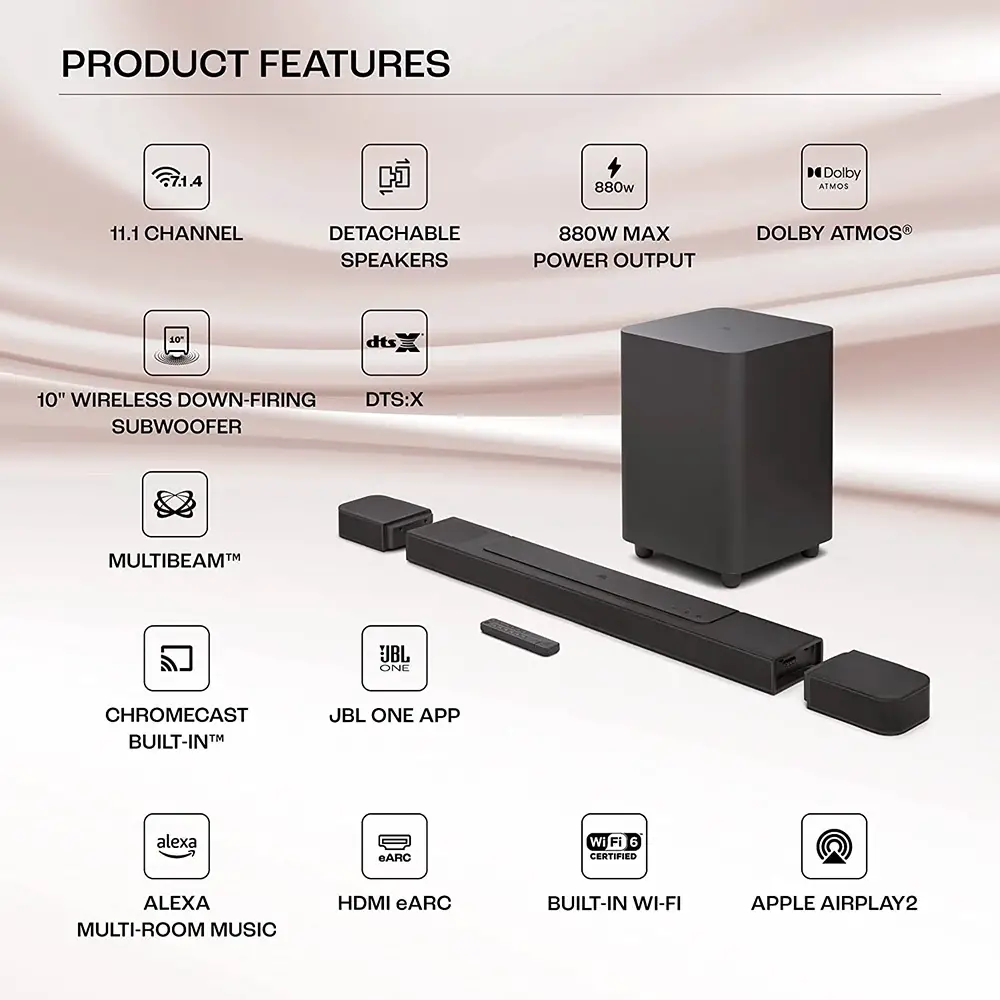 JBL Bar 1000 Review (7.1.4 CH Dolby Atmos Soundbar)